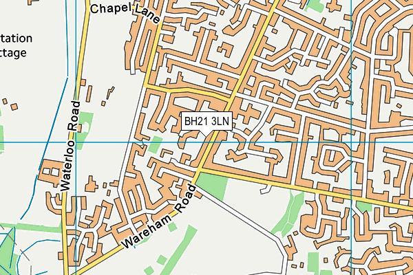 BH21 3LN map - OS VectorMap District (Ordnance Survey)