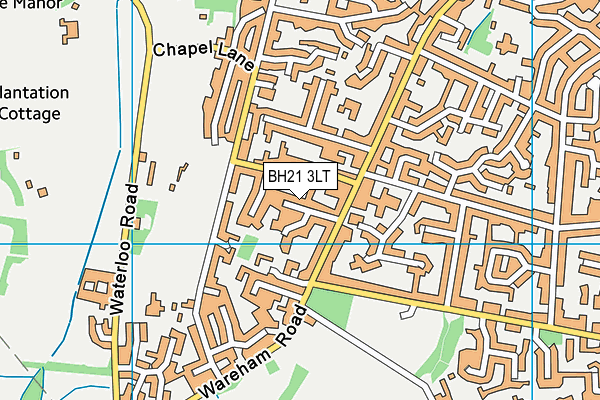 BH21 3LT map - OS VectorMap District (Ordnance Survey)