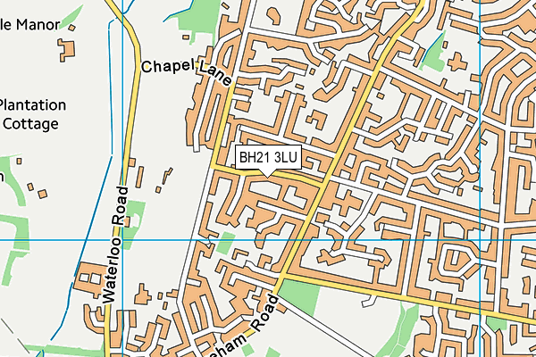 BH21 3LU map - OS VectorMap District (Ordnance Survey)