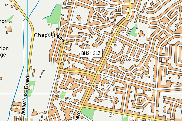 BH21 3LZ map - OS VectorMap District (Ordnance Survey)