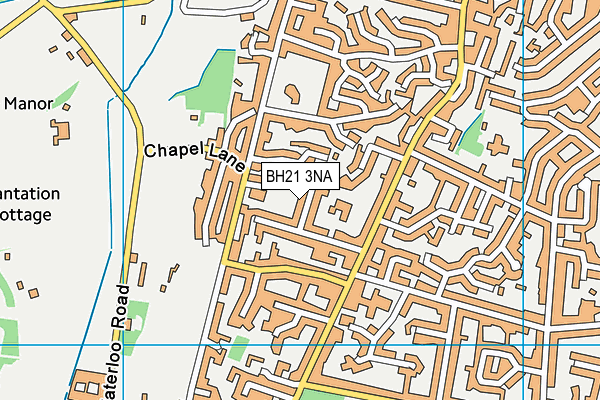 BH21 3NA map - OS VectorMap District (Ordnance Survey)