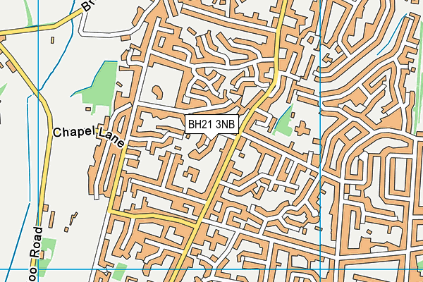 BH21 3NB map - OS VectorMap District (Ordnance Survey)