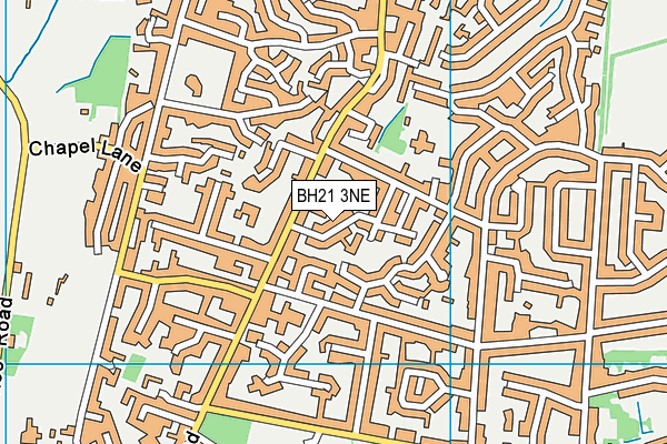 BH21 3NE map - OS VectorMap District (Ordnance Survey)