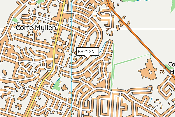 BH21 3NL map - OS VectorMap District (Ordnance Survey)
