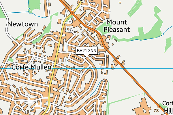 BH21 3NN map - OS VectorMap District (Ordnance Survey)