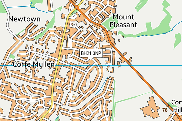 BH21 3NP map - OS VectorMap District (Ordnance Survey)