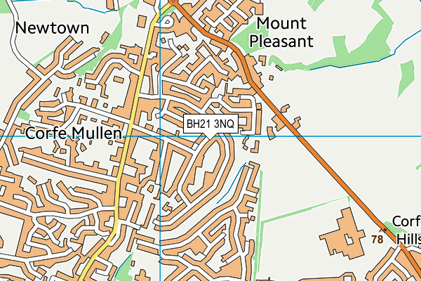 BH21 3NQ map - OS VectorMap District (Ordnance Survey)