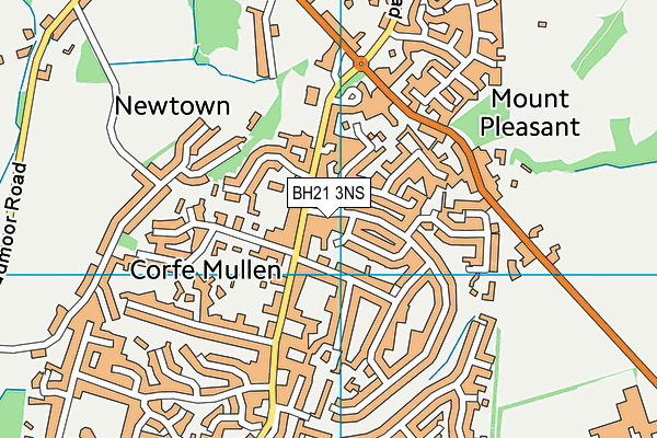 BH21 3NS map - OS VectorMap District (Ordnance Survey)