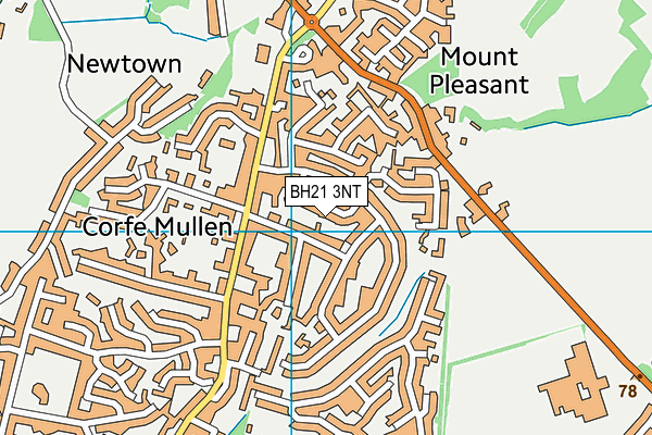 BH21 3NT map - OS VectorMap District (Ordnance Survey)
