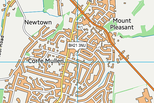 BH21 3NU map - OS VectorMap District (Ordnance Survey)