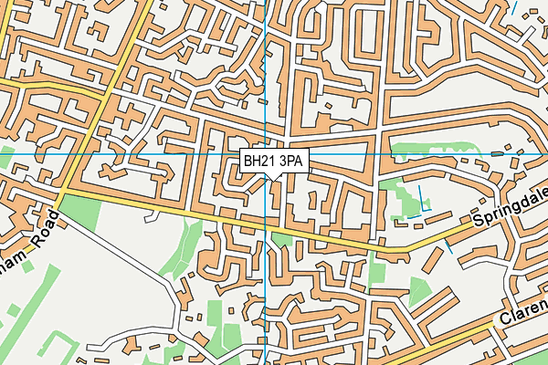 BH21 3PA map - OS VectorMap District (Ordnance Survey)
