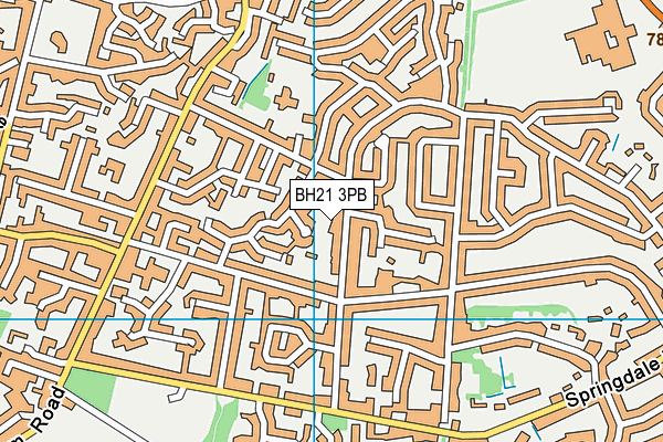 BH21 3PB map - OS VectorMap District (Ordnance Survey)