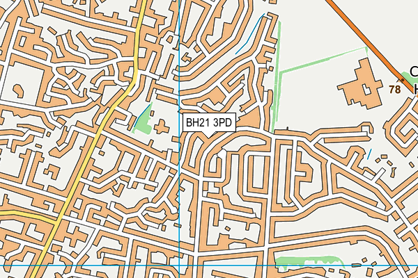 BH21 3PD map - OS VectorMap District (Ordnance Survey)