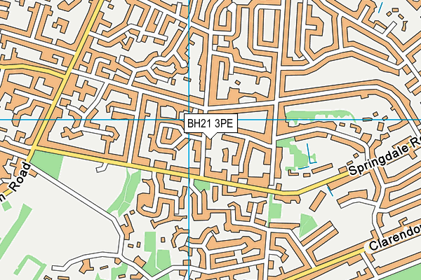 BH21 3PE map - OS VectorMap District (Ordnance Survey)