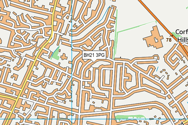BH21 3PG map - OS VectorMap District (Ordnance Survey)