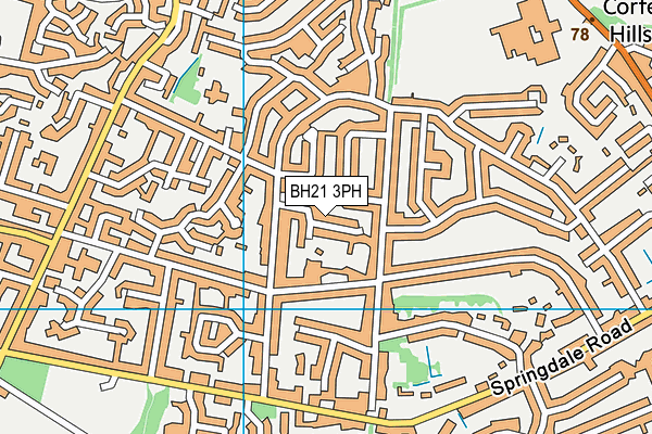 BH21 3PH map - OS VectorMap District (Ordnance Survey)