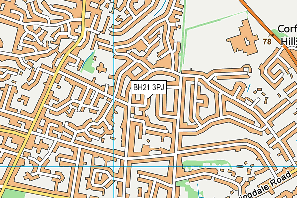 BH21 3PJ map - OS VectorMap District (Ordnance Survey)