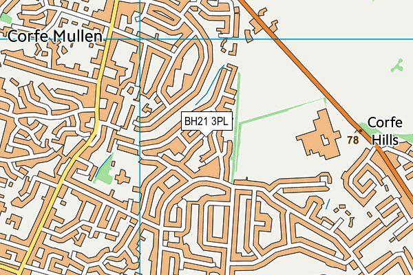 BH21 3PL map - OS VectorMap District (Ordnance Survey)