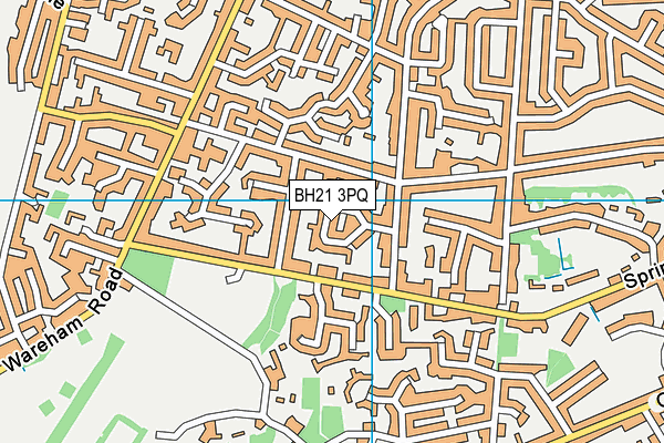 BH21 3PQ map - OS VectorMap District (Ordnance Survey)