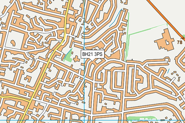 BH21 3PS map - OS VectorMap District (Ordnance Survey)