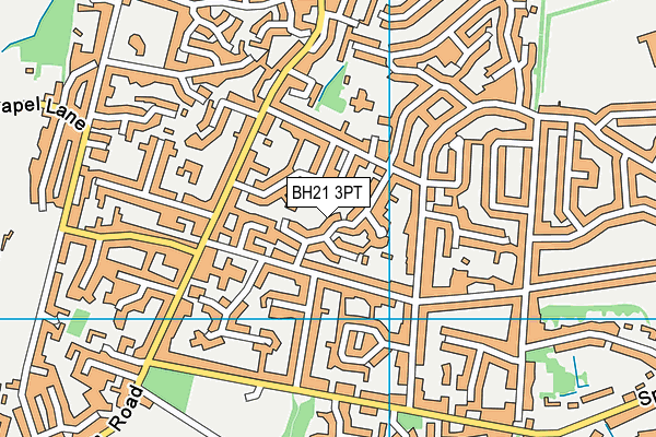 BH21 3PT map - OS VectorMap District (Ordnance Survey)