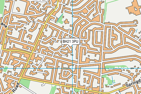BH21 3PU map - OS VectorMap District (Ordnance Survey)