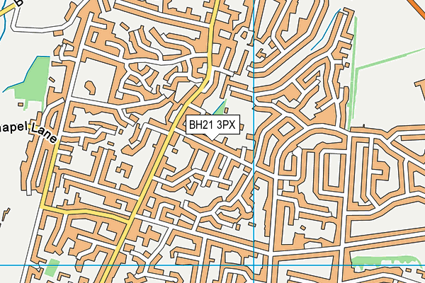 BH21 3PX map - OS VectorMap District (Ordnance Survey)