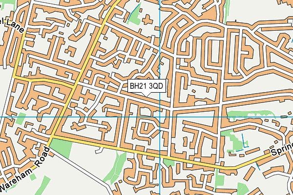 BH21 3QD map - OS VectorMap District (Ordnance Survey)