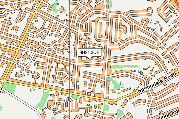 BH21 3QE map - OS VectorMap District (Ordnance Survey)