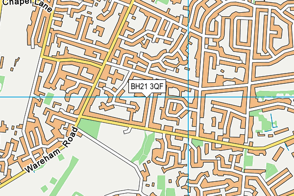 BH21 3QF map - OS VectorMap District (Ordnance Survey)