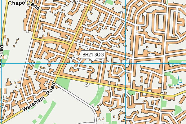BH21 3QG map - OS VectorMap District (Ordnance Survey)