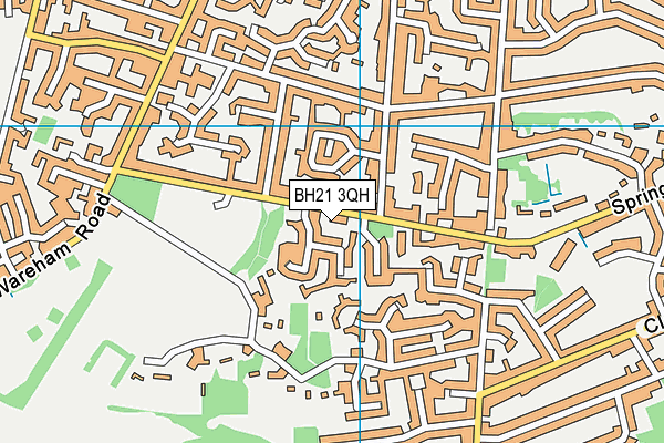 BH21 3QH map - OS VectorMap District (Ordnance Survey)