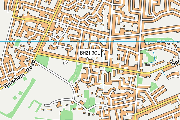 BH21 3QL map - OS VectorMap District (Ordnance Survey)