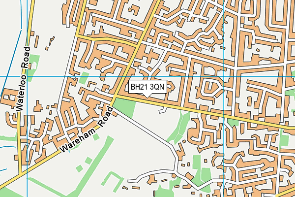 BH21 3QN map - OS VectorMap District (Ordnance Survey)
