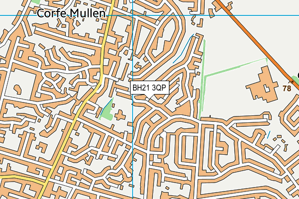 BH21 3QP map - OS VectorMap District (Ordnance Survey)