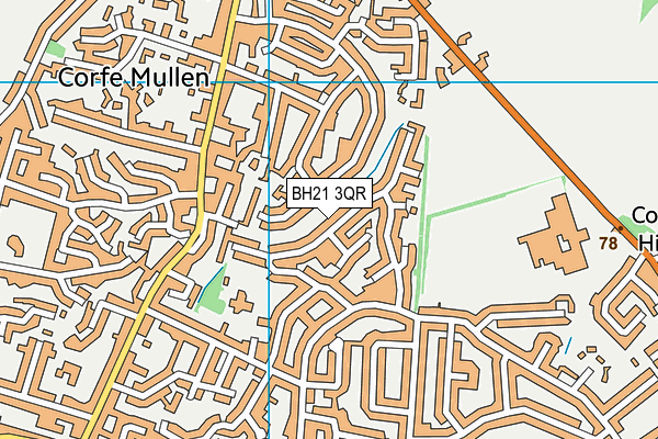 BH21 3QR map - OS VectorMap District (Ordnance Survey)
