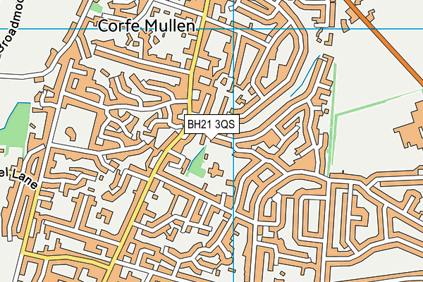 BH21 3QS map - OS VectorMap District (Ordnance Survey)
