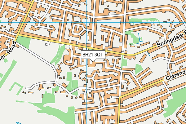 BH21 3QT map - OS VectorMap District (Ordnance Survey)