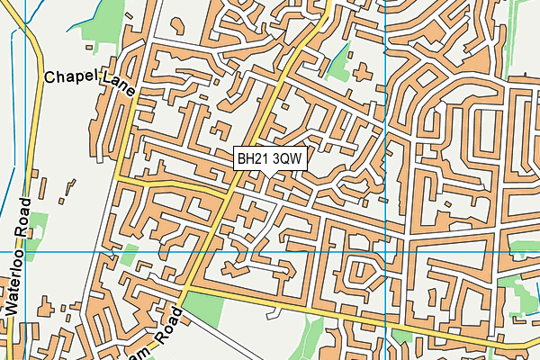 BH21 3QW map - OS VectorMap District (Ordnance Survey)