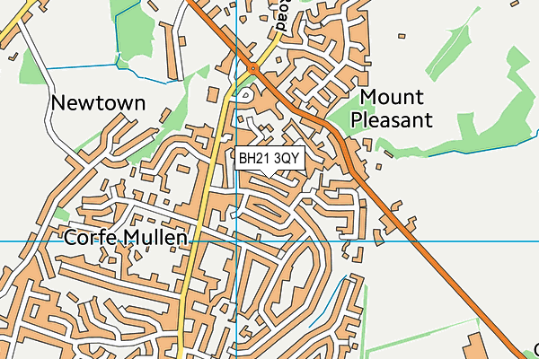BH21 3QY map - OS VectorMap District (Ordnance Survey)