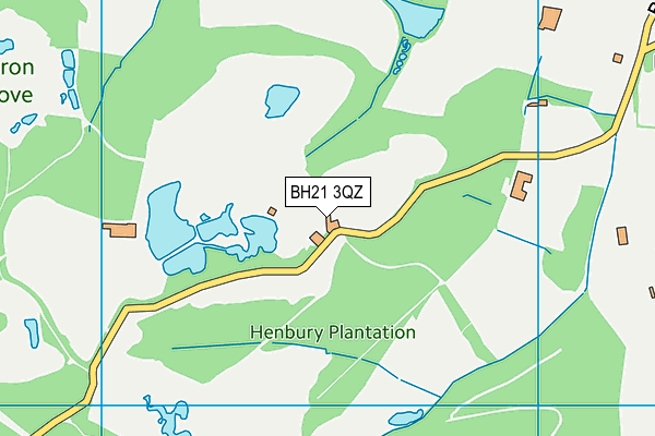 BH21 3QZ map - OS VectorMap District (Ordnance Survey)