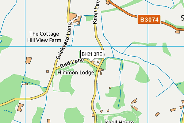 BH21 3RE map - OS VectorMap District (Ordnance Survey)