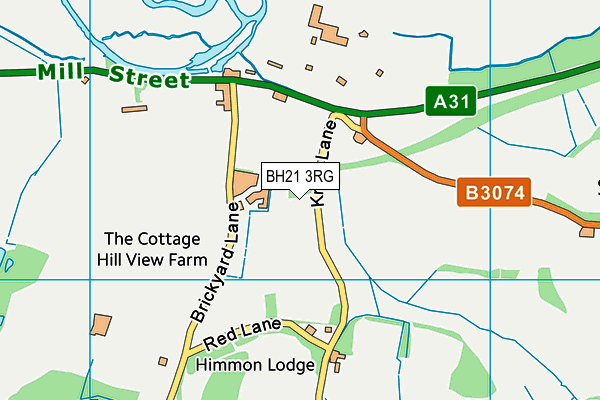 BH21 3RG map - OS VectorMap District (Ordnance Survey)