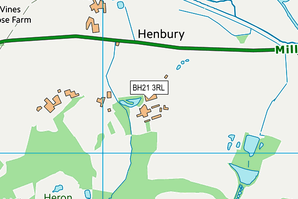 BH21 3RL map - OS VectorMap District (Ordnance Survey)