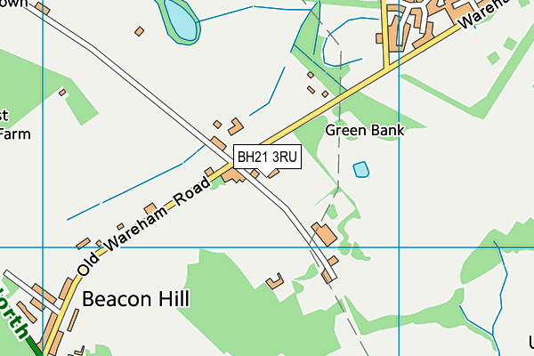 BH21 3RU map - OS VectorMap District (Ordnance Survey)