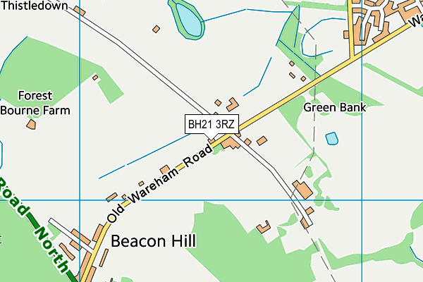 BH21 3RZ map - OS VectorMap District (Ordnance Survey)