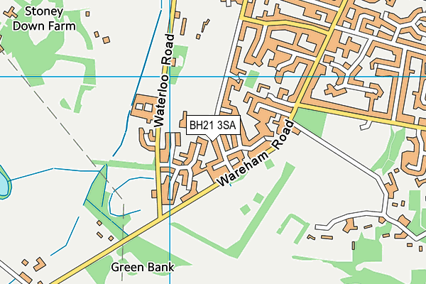 BH21 3SA map - OS VectorMap District (Ordnance Survey)