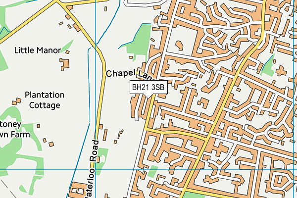 BH21 3SB map - OS VectorMap District (Ordnance Survey)