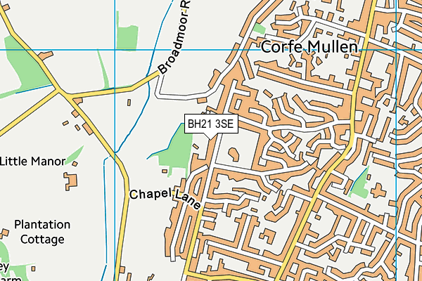 BH21 3SE map - OS VectorMap District (Ordnance Survey)