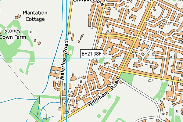 BH21 3SF map - OS VectorMap District (Ordnance Survey)
